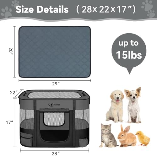 Siedihit 28" Dog Playpen, Cat Puppy Pen, Pet Portable Crate Indoor Outdoor - Image 7