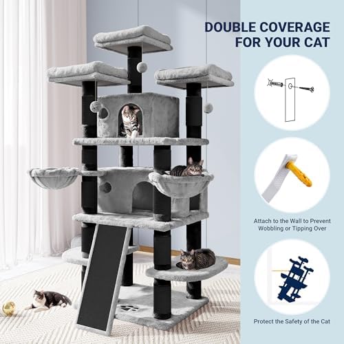 Allewie 68 Inches Cat Tree/House and Towers - Image 7