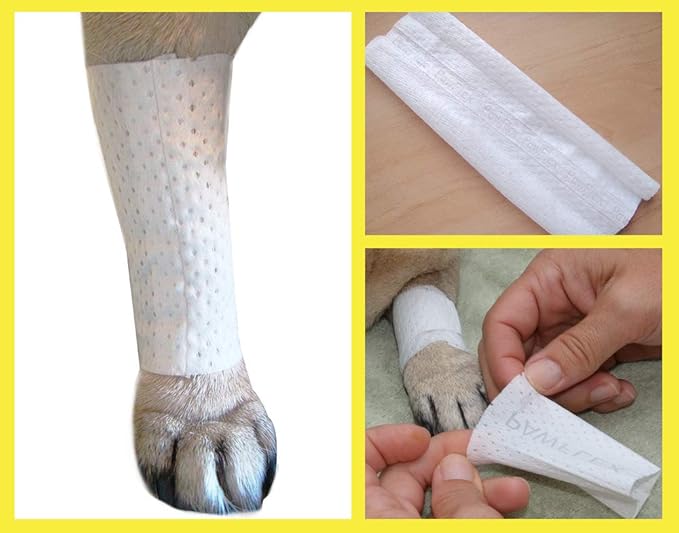 Protective Sleeve Tubular Cover - Bandages - for Dogs Cats & Other Pets First Aid Wound Care Non-Adhesive Disposable Breathable Water Resistant 7 Strips (yields 14-21 Covers) (Small 12pk)
