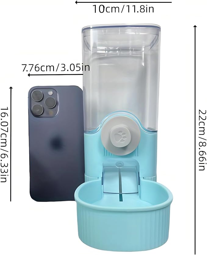 GPY Automatic Hanging Gravity Pet Feeder and Water Dispenser Set ,Automatic Dog Feeder and Dog Water Dispenser for Dogs Cats Pets Animals Large Capacity (Blue Water Feeder&Food Feeder) (Blue)