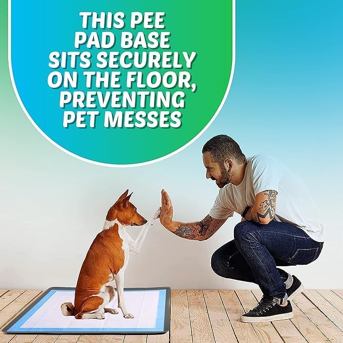 TidyFriend Dog Pad Holder Tray for 30 x 36 Inches Training Pads, Silicon Wee Wee Pad Holder, No Spill Pee Pad Holder for Dogs - Easy to Clean and Store Perfect for Dog Potty Tray (Grey)