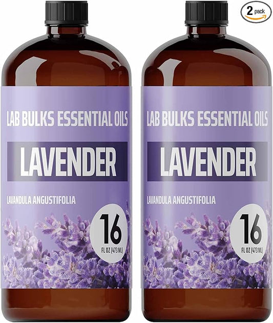 (2-Pack) Lavender Essential Oil for Diffusers, Candles, Hair, Spray, Home โ 16 oz Bulk