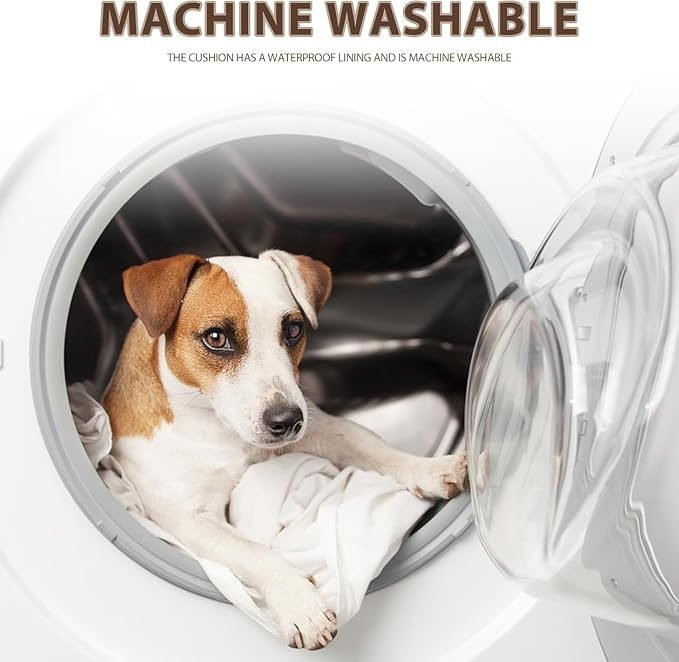 EMPSIGN Dog Bed Mat 41 Inch Reversible Warm & Cool,Washable Dog Crate Bed with Egg Crate Foam Support, Pet Sleeping Mat for Large Medium Small Dogs, Fluffy Kennel Pad(Brown)