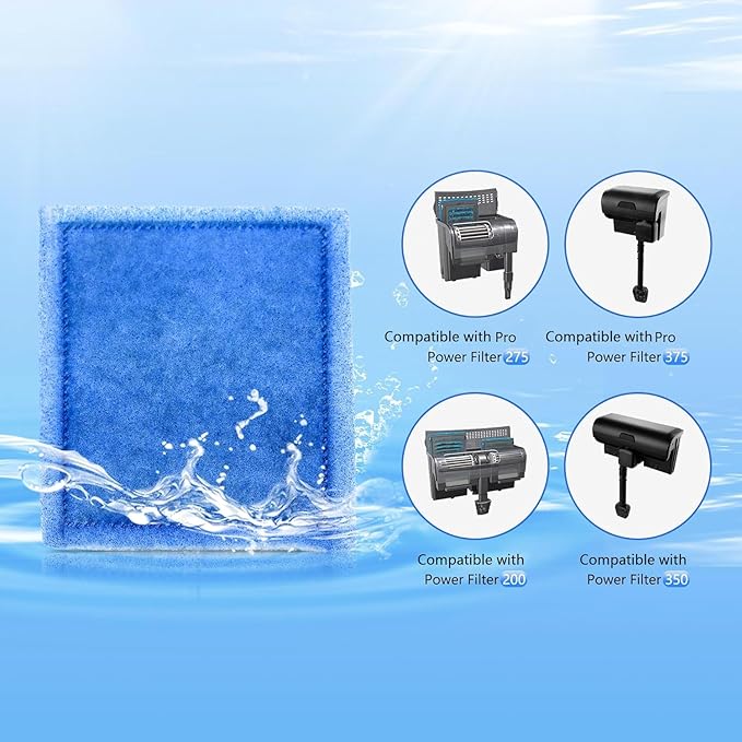 12 Pack Aquarium Rite-Size C Filter Cartridges Compatible with PRO Power Filters 275/375,Power Filters 200/350
