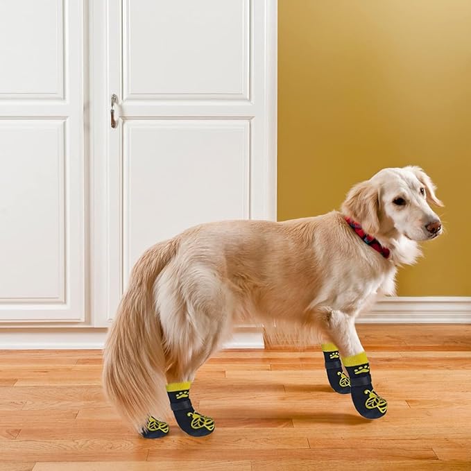 EXPAWLORER Anti Slip Dog Socks to Prevent Licking Paws, Dog Shoes for Hot Pavement, Dog Booties for Small Medium Large Senior Dogs, Traction Control Dog Boots & Paw Protectors for Hardwood Floors