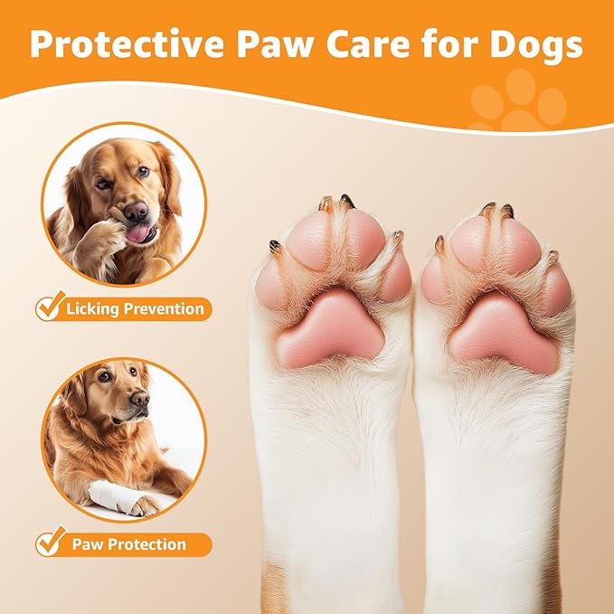 LOOBANI Dog Socks to Prevent Licking Paws - Dog Socks for Hardwood Floors Anti Slip for Traction Control - Dog Grippy Socks for Senior Dog Small Medium Large Dogs on Tile Floors, Red L