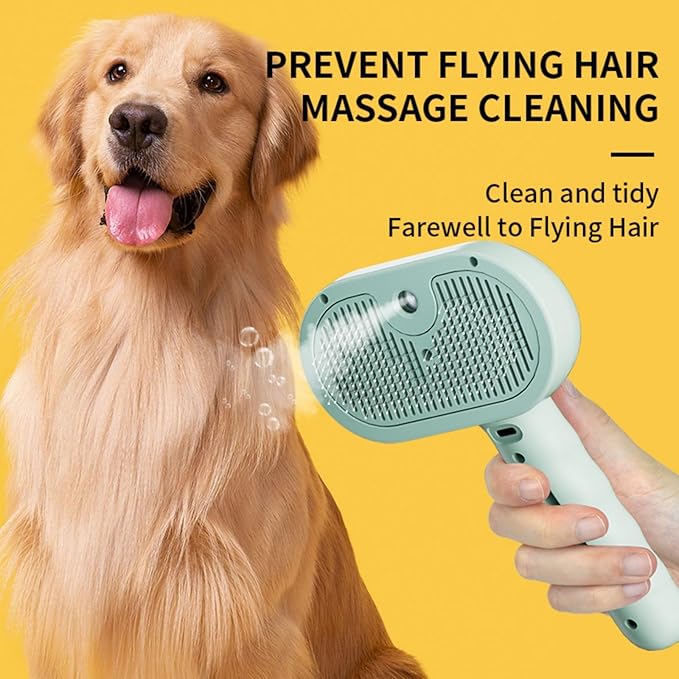 3-in-1 Steam Brush for Cats - Self Cleaning Cat Brush with Anti-Static & Shedding Control, Rechargeable Pet Grooming Tool for Long/Short Hair Cats & Dogs(White)