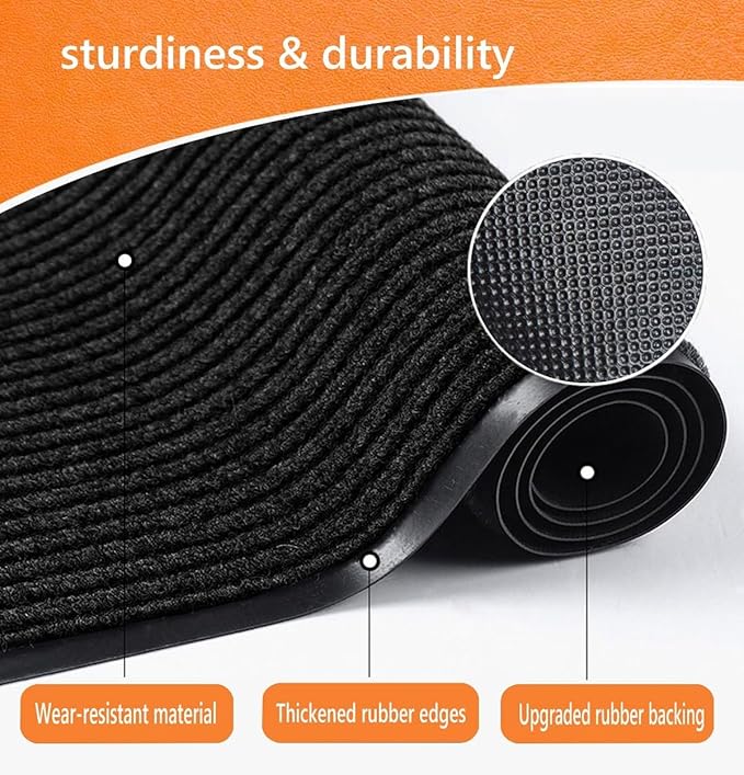 Door Floor Mat Commercial Grade Large Size 4' x 6'Heavy Duty Tough Entry Collection Slip Skid Entrance Mat with Rubber Backing Low Profile and Easy to Clean Indoor Outdoor Rug