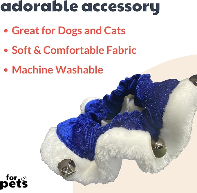 Huxley & Kent Ruff Pet Scrunchy | Hanukkah (Small) | Festive Christmas/Holiday Neckwear for Dogs/Cats | Fun Stretchable Costume Accessory | Soft Collar with Bells