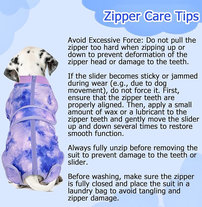 Lukovee Recovery Suit for Dogs, Zipper On Recovery Suit for Female Male Dog, Onesie Abdominal Wounds Cone E-Collar Alternative Prevent Licking Spay Recovery Suit (XX-Large, Purple Tie-dye)