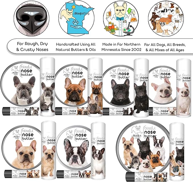 The Blissful Dog Fawn French Bulldog Unscented Nose Butter - Dog Nose Butter, 16 Ounce