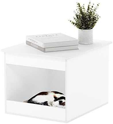 Furinno Peli Top Opening Litter Box Enclosure, Solid White by Furinno-FitsYourSpaceFitsYourBudget
