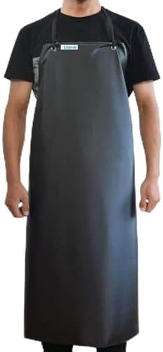 Lchkrep Men's Waterproof Apron Black, Lightweight Vinyl Aprons Rubber Apron by Lchkrep