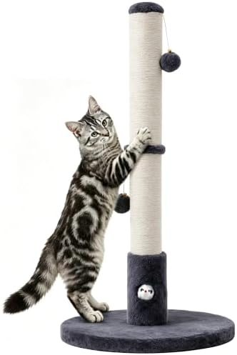 Woochpet Funny Cat Scratching Posts Sturdy Scratcher Posts 33'' Grey by WOOCHPET