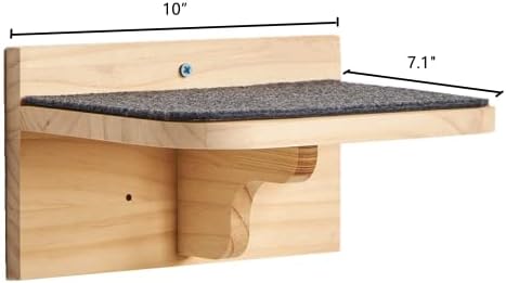SHENGOCASE 9.8" x 7.1" Solid Wood Wall Mounted Large Cat Step, Cat Wall - Image 7