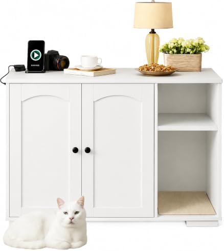 Garvee Cat Litter Box Enclosure, Large Cat House by Garvee