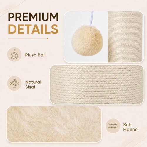 PAWSCRAT 32-Inch Tall Cat Scratching Post, 5.5-Inch Diameter - Image 5
