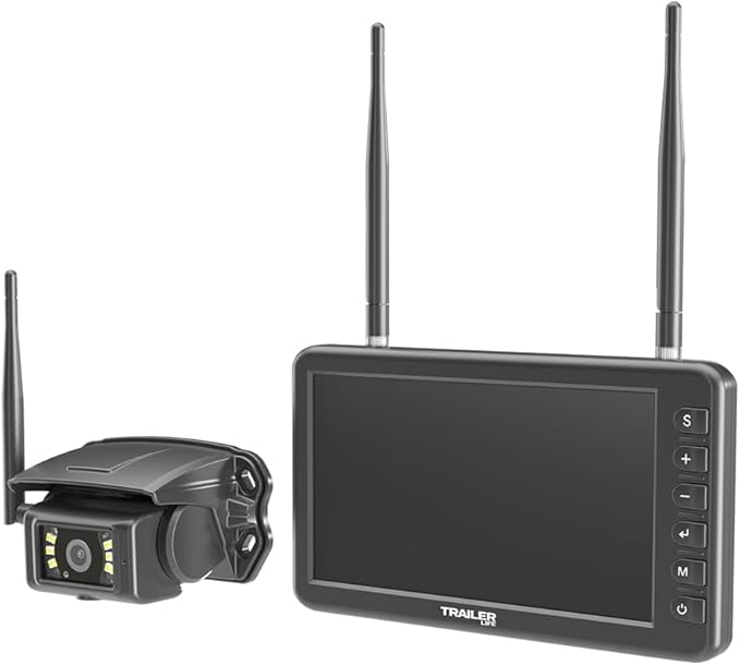 Trailer Life Pathway 7" Wireless Backup Camera System | Lag-Free Transmission | Ultra-Bright IPS Screen | Full HD Recording | Colorful Night Vision | Built-in Microphone
