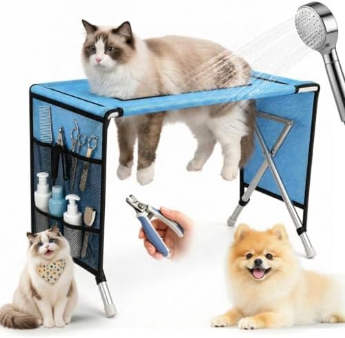 Foldable Grooming Hammock for Small Dogs & Cats, Pet Grooming Table by AotoParts