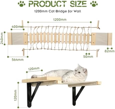 Cat Wall Shelves, Wall Mounted Cat Climber Set - Image 2