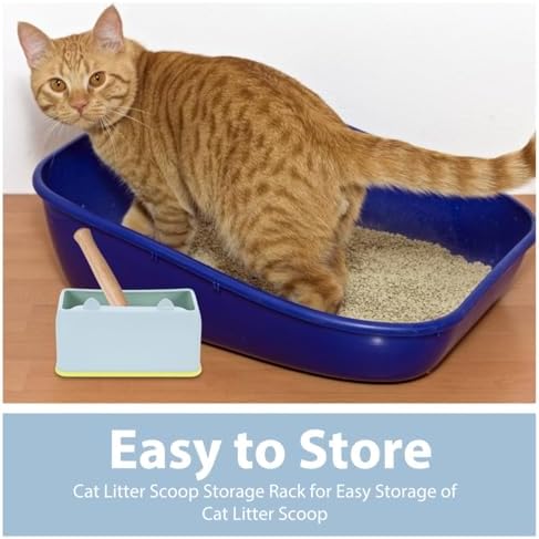POPETPOP Cat Scoop Holder Cute Cat Shaped Litter Scoop Base Organizer - Image 5