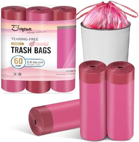 JOYEUX 2.6 Gallon Small Trash Bags Bathroom, Mini Garbage Bags by JOYEUX