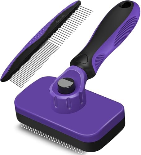 2PCS Self Cleaning Slicker Brush & Dog Comb by Unknown