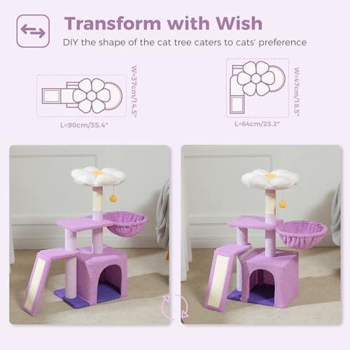 PETEPELA Cactus Cat Tree for Kittens & Small Cats, 32in Cat Tower - Image 2