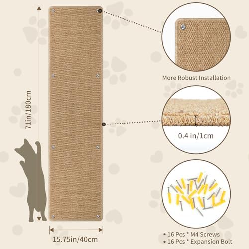 FHTONGE 71x15.8" Thickened Cat Wall Climbing Carpet - Image 5