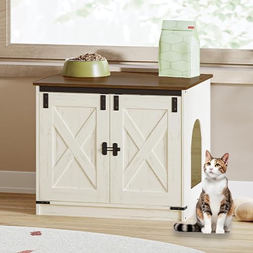 Hzuaneri Cat Litter Box Enclosure, Hidden Litter Box Furniture by Hzuaneri