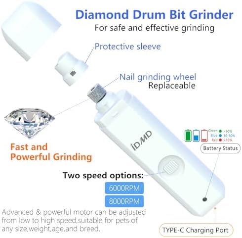 Dog Nail Trimmers with Light for All Breeds | Dog Nail Grinder Quiet - Image 2