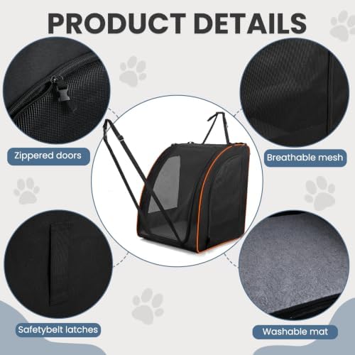 Dog Car Seat, Enclosed Carrier for Pets Travel Safety Dog Crate Soft-Sided - Image 5