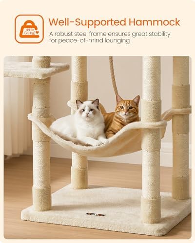 Feandrea Cat Tree, 55.8-Inch Large Cat Tower - Image 6