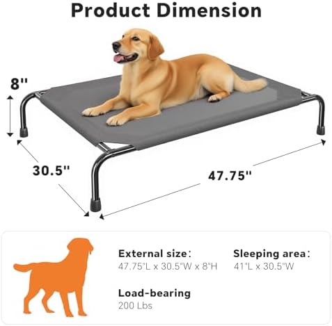 Simple Trending Raised Dog Bed for Large Dogs, Waterproof XL Dog Cot - Image 6