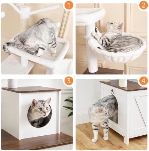 HOOBRO Cat Tree with Litter Box Enclosure - Image 4
