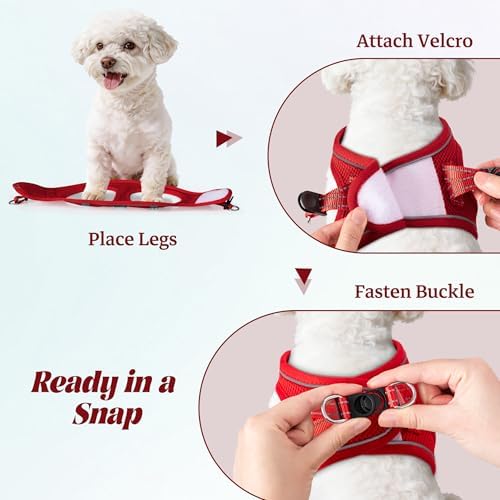 No Pull Dog Puppy Harness and Leash Set Reflective Mesh Vest Small - Image 4