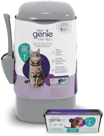 Litter Genie Easy Roll Cat Litter Disposal Pail | Odor Control, Refill Bags & by LitterGenie