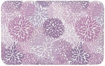 Purple Chrysanthemum Flowers Bath Mat Non-Slip Soft Microfiber Bathroom Rugs by Unknown