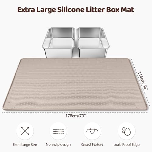 Silicone Cat Litter Mat for Litter Box 70”x45” Large Cat Mat - Image 2