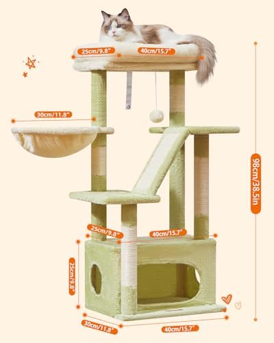 Taoqimiao Cat Tree, 38.5In Cat Tower - Image 6