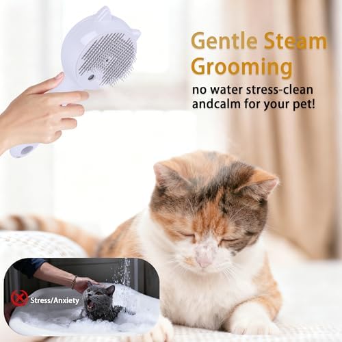 Pet Steam Brush for Cats & Dogs ，3-in-1 Pet Grooming Comb，Reduces Shedding - Image 7