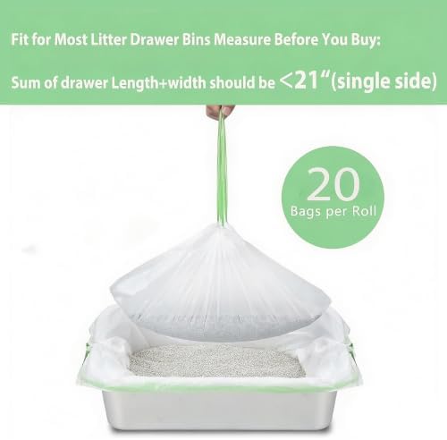 Litter Box Liners Drawstring Waste Bag 6 Rolls Heavy Duty Trash Bags - Image 3