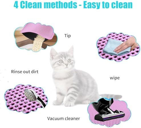 Cat Litter Mat 30"x24", Double Layer Waterproof Litterbox Mat - Image 6
