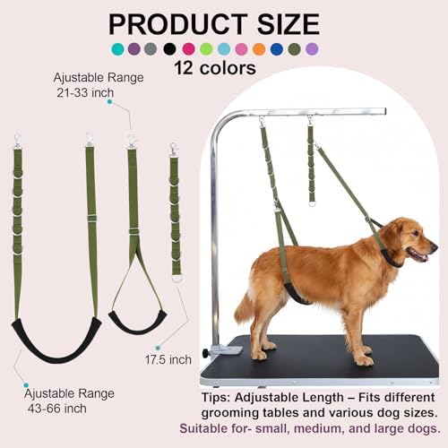Dog Grooming Loops Supplies Pet Dog Grooming Belly Straps Belly Band Black Solf - Image 2