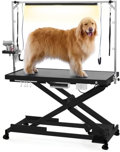 POLIMO Professional LED Electric Dog Grooming Table by BathTimeMadeEasy