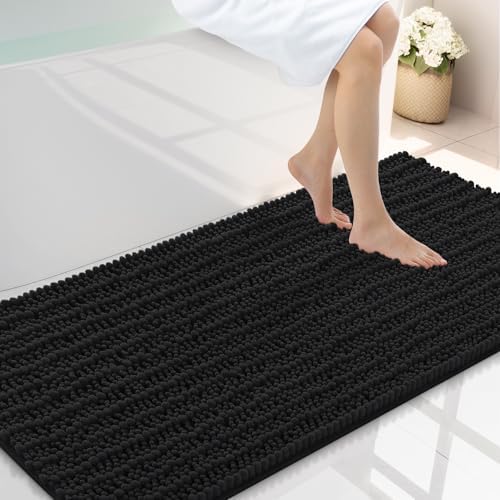 Smiry Bathroom Rugs 47X24, Extra Soft Rubber Backing Chenille Bath Mats by Smiry
