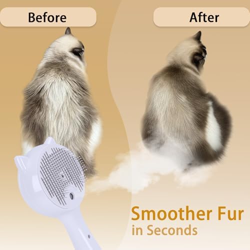 Pet Steam Brush for Cats & Dogs ，3-in-1 Pet Grooming Comb，Reduces Shedding - Image 5