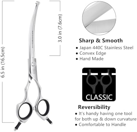 HASHIMOTO Curved Dog Grooming Scissors - Image 2