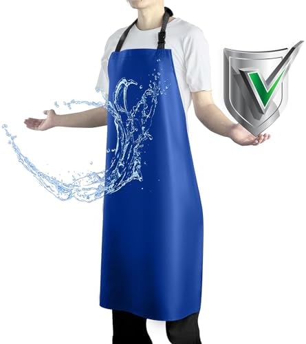 Waterproof Apron with Comfortable Adjustable Bib Rubber Vinyl Dishwasher Heavy by Vammcht