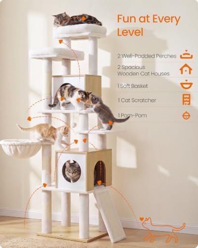 Feandrea Tall Cat Tree, 6-Tier Cat Tower - Image 3